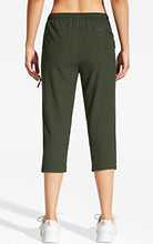 Load image into Gallery viewer, MOCOLY Women's Hiking Capris Pants Outdoor Lightweight Quick Dry Water Resistant UPF 50 Cargo Pants with Zipper Pockets Army Green XXL