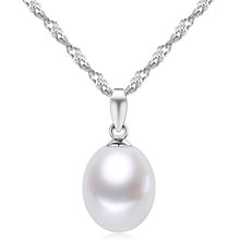 Load image into Gallery viewer, HXZZ Fine Jewelry Women Gifts 925 Sterling Silver Freshwater Cultured Teardrop White Pearl Pendant Necklace Single Pearl