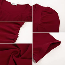 Load image into Gallery viewer, Maternity Retro Sweetheart Neck T-Shirt for Daily Wear Pregnancy Top Wine M