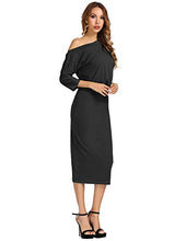 Load image into Gallery viewer, GRACE KARIN Women's Pull-on One Shoulder Bodycon Party Pencil Dress Size L Black