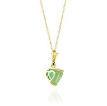 Load image into Gallery viewer, Galaxy Gold 14k 22" Solid Yellow Gold Necklace with Natural 1.20ct Emerald Heart Pendant
