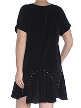 Load image into Gallery viewer, Bar III Womens Studded Mini Flounce Dress Black M