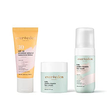 Load image into Gallery viewer, Evereden Premium Baby Sunscreen SPF 30, 2 fl oz., Evereden Kids Face Cream: Melon Juice, 1.7 oz. & Evereden Kids Face Wash: Melon Juice, 3.4 fl oz. | 3 Item Bundle Set | Clean & Natural Skincare
