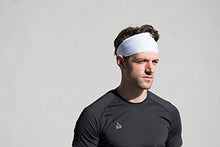 Load image into Gallery viewer, Value 2-Pack, Mens Headband - Guys Sweatband & Sports Headbands Moisture Wicking Workout Sweatbands for Running, CrossTrain, Skiing and bike helmet friendly - Value Pack - 1-Black & 1-White Sweatbands