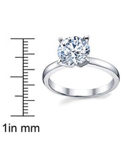 Load image into Gallery viewer, 2 Carat Round Brilliant Cubic Zirconia CZ Sterling Silver 925 Wedding Engagement Ring Size 7