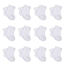 Load image into Gallery viewer, Gerber baby girls 12-pair Sock Bundle unisex hosiery, White, 0-3 Months US