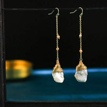 Load image into Gallery viewer, 14K Gold Plated Earrings with Natural Freshwater Baroque Pearl Long Dangle Earring for Women Girl Gifts Valentines Birthday Anniversary Mother’s Day Christmas