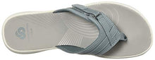 Load image into Gallery viewer, Clarks womens Breeze Sea Flip Flop, Blue Grey Synthetic, 7 US