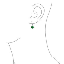 Load image into Gallery viewer, Simple Plain Basic Round Bead Green Aventurine Gemstone Leverback Ball Drop Earrings For Women 925 Sterling Silver