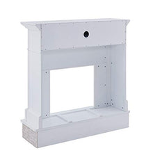 Load image into Gallery viewer, SEI Furniture Jacksdale Faux Stone Accent Electric Hidden Media Shelf Fireplace, White