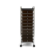 Load image into Gallery viewer, Seville Classics 10-Drawer Multipurpose Mobile Rolling Utility Storage Organizer with Tray Cart, Black