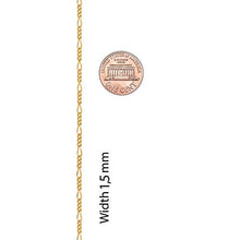 Load image into Gallery viewer, Lifetime Jewelry 1.5mm Figaro Chain Necklace Women and Men 24k Real Gold Plated (Gold, 22)