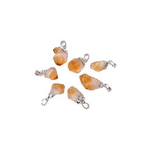 Load image into Gallery viewer, Hand Picked Rock Citrine Crystal Pendant Necklace 18 inches, Silver Tone