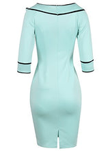 Load image into Gallery viewer, HELYO Career Female Work Dresses for Women Knees Length Summer Elegant Bodycon Pencil Dress 172 (XL, Blue)