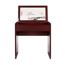 Load image into Gallery viewer, Sunon Makeup Table,Vanity Dressing Table with Flip-Desktop Mirror, Cosmetic and Jewelry Organizers (Mahogany)