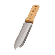 Load image into Gallery viewer, Nisaku NJP650 Hori-Hori Weeding & Digging Knife, Authentic Tomita (Est. 1960) Japanese Stainless Steel, 7.25" Blade, Wood Handle