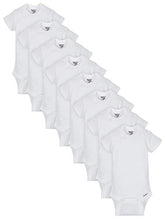 Load image into Gallery viewer, GERBER Baby 8 Pack Short-Sleeve Onesies Bodysuits, White Organic, 3-6 Months