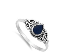 Load image into Gallery viewer, Vintage Celtic Simulated Black Onyx Promise Ring New .925 Sterling Silver Band Size 12