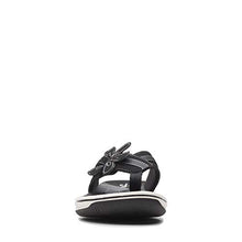 Load image into Gallery viewer, Clarks Women's Brinkley Flora Flip-Flop, Black Synthetic, 9