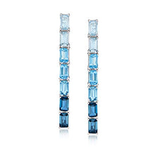 Load image into Gallery viewer, Ross-Simons 4.00 ct. t.w. Sky, Swiss and London Blue Topaz Ombre Drop Earrings in Sterling Silver