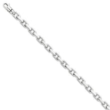 Load image into Gallery viewer, Mia Diamonds 14k White Gold 7mm Hand-polished Fancy Link Chain Necklace
