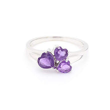 Load image into Gallery viewer, Jewerly Gifts 925 Sterling Silver Love Heart Ring for Women Girls Purple African Amethyst Birthstone Gemstone