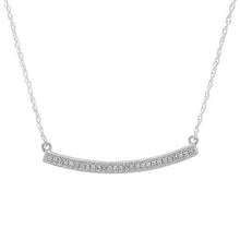 Load image into Gallery viewer, Dazzlingrock Collection 0.10 Carat (ctw) Round White Diamond Ladies Bar Shape Fashion Pendant 1/10 CT, 14K White Gold