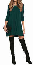 Load image into Gallery viewer, VIISHOW Loose Dress Pockets Casual Swing T-Shirt Dresses, Dark Green, Large