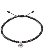 Load image into Gallery viewer, Lightock Tree of Life with Natural Black Agate Bracelet Anklets for Women Rope Braided Female Amulet Medition Yoga Bracelers Foot Accessiory