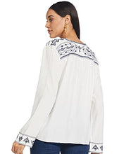 Load image into Gallery viewer, KAILASA BY ANGEL BAY Women's Full Sleeves Top with Drawstring Neck and Boho Print Designer Blouse for Office Casual Wear Comfy Top