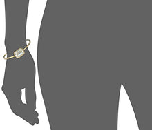 Load image into Gallery viewer, 1928 Jewelry Gold-Tone Coil Spring made with Clear Swarovski Crystal Cuff Bracelet