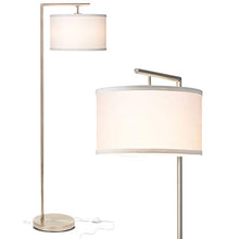 Load image into Gallery viewer, Brightech Montage Modern - Floor Lamp for Living Room Lighting - Bedroom & Nursery Standing Accent Lamp - Mid Century, 5' Tall Pole Light Overhangs Reading - with LED Bulb - Satin Nickel