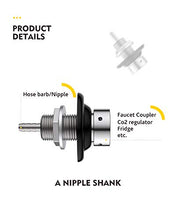 Load image into Gallery viewer, Talos Draft Beer Shank Assembly with Nipple 2-1/8" Stainless Steel - 3/16" I.D. Bore, TL-1112111