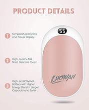 Load image into Gallery viewer, OUTTUO 12000mAh Hand Warmers Rechargeable, Electric Hand Warmer Power Bank, 17hrs Long Lasting Heat, 2 Levels, Outdoors, Raynauds, Heat Therapy (Pink)