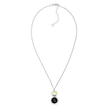 Load image into Gallery viewer, Silpada 'on the Double' Natural Prehnite & Obsidian Pendant Necklace in Sterling Silver