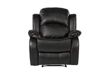 Load image into Gallery viewer, Divano Roma Furniture Bonded Leather Recliner Chair - Overstuffed, Black