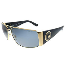 Load image into Gallery viewer, Versace VE 2163 100281 Gold Metal Aviator Sunglasses Grey Polarized Lens