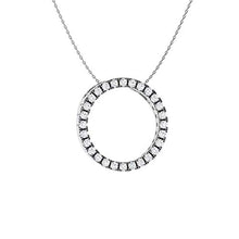 Load image into Gallery viewer, Diamondere Natural and Certified Diamond Circle Necklace in 14k White Gold | 0.22 Carat Pendant with Chain