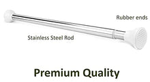 Load image into Gallery viewer, Deluxe Stainless Steel Sliding Door Guard Adjustable 23–40 inches w/White Caps - Feel Safe at Home with This Adjustable Home Security Bar 1" Dia. (1)