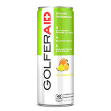 Load image into Gallery viewer, GOLFERAID Performance Blend, Up Your Golf Game, No Caffeine, Glucosamine, Turmeric, MSM, CoQ10, B-Complex, BCAAs and Electrolytes, 40 Calories, 100% Clean, Paleo, Vegan, 12-oz. cans (Pack of 12)