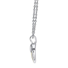 Load image into Gallery viewer, Pipa Bella 925 Sterling Silver with Partial 18K Gold Plating Diamond Accent 0.03ct Basic Heart Pendant Studded with Natural White Diamonds (I-J Color, I2-I3 Clarity) with 18" Chain