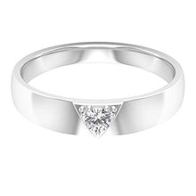 Load image into Gallery viewer, 3 MM Round Cut Solitaire Certified Diamond Engagement Ring, Solid Mix Metal Triangle Design Wedding Statement Rings, Birthday Anniversary Promise Band, 10K White Gold, Size:US 3.5