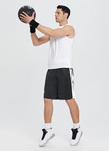Load image into Gallery viewer, BALEAF Men's Basketball Shorts 11" Long Athletic Shorts with Phone Pockets Drawstring Training Black L