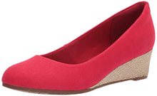 Load image into Gallery viewer, Clarks womens Mallory Luna Closed Wedge Platform, Red Textile, 7 US