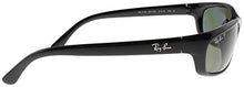 Load image into Gallery viewer, Ray-Ban Men's RB4115 Rectangular Sunglasses, Black/Polarized Green, 57 mm