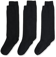 Load image into Gallery viewer, Jefferies Socks Big Girls' School Uniform Knee High (Pack of 3), Black, X-Large (JF-8066A-BLK-XL)