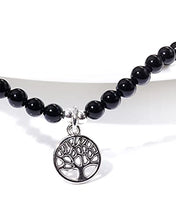 Load image into Gallery viewer, Lightock Tree of Life with Natural Black Agate Bracelet Anklets for Women Rope Braided Female Amulet Medition Yoga Bracelers Foot Accessiory