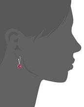 Load image into Gallery viewer, 10k White Gold Round Checkerboard Cut Created Ruby Leverback Earrings (8mm)
