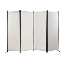 Load image into Gallery viewer, 4 Panel Room Divider Privacy Screens Home Office Accents Folding Steel Frame White (White)