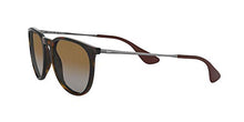 Load image into Gallery viewer, Ray-Ban RB4171 Erika Round Sunglasses, Light Havana/Polarized Grey Gradient Brown, 54 mm
